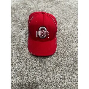 Ohio State Buckeyes Red Baseball Cap Hat Buckeye Leaf L XL